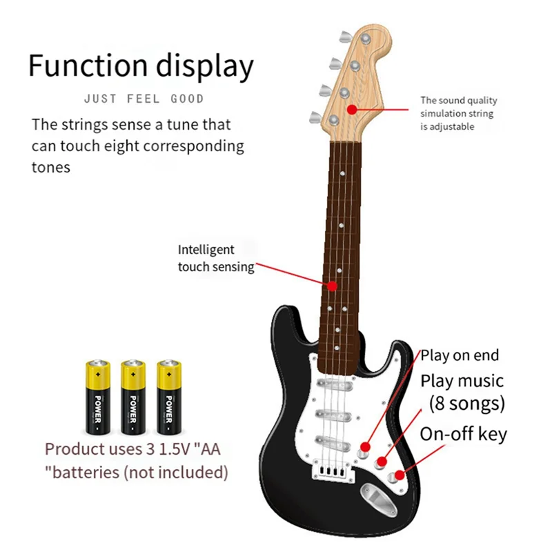 AT59 17In Guitar For Kids,4 Strings Electric Guitar Musical Instruments For Children,Portable Electronic Instrument