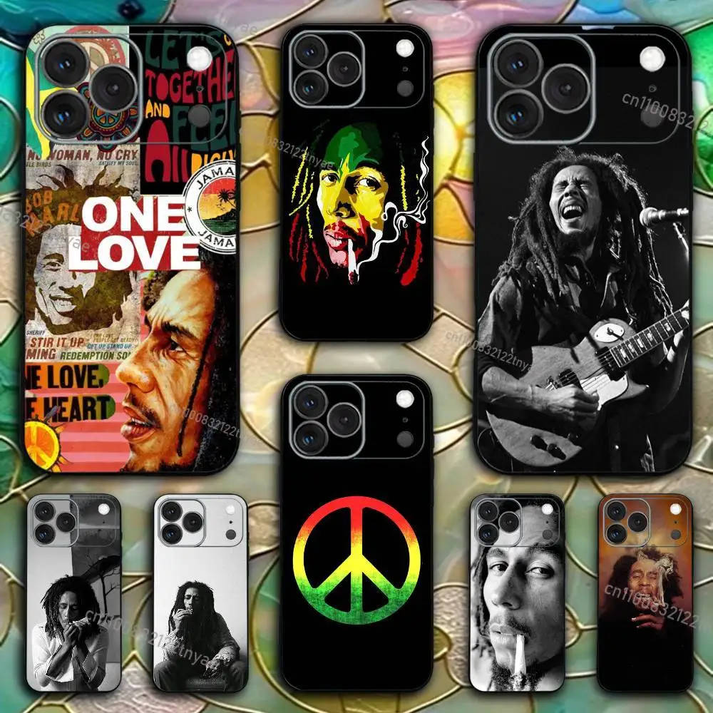 

Bob Marley Weed Smoking For iPhone 17,16,15,14,13,12,11,Pro,X,XS,Max,XR,Plus,Mini Soft Silicone Phone Case Black Shockproof TPU