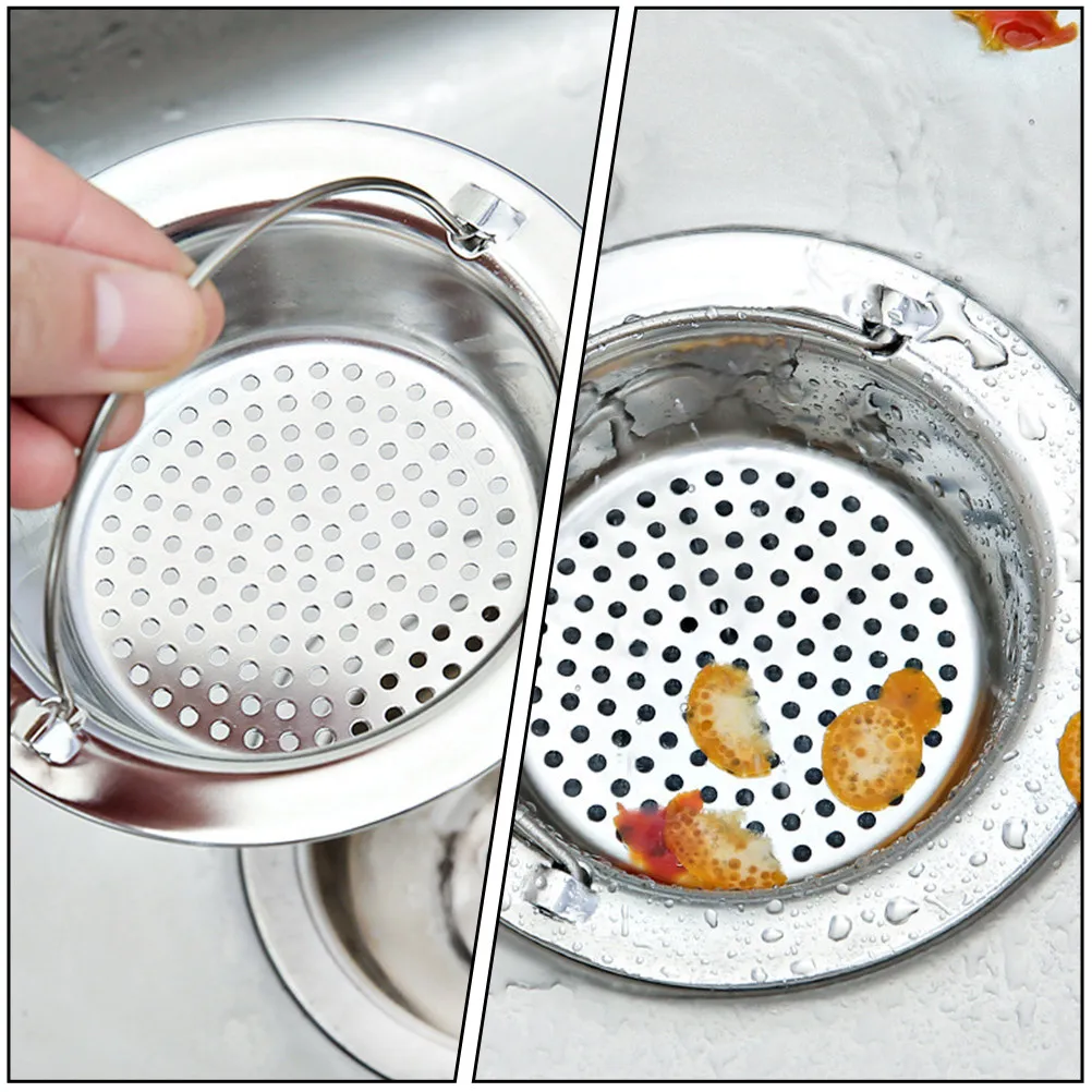 

Набор из 3 сетчатых фильтров-сеток из нержавеющей стали для кухонной раковины: улавливание волос и пищевых отходов, быстрое сливание, легкая очистка