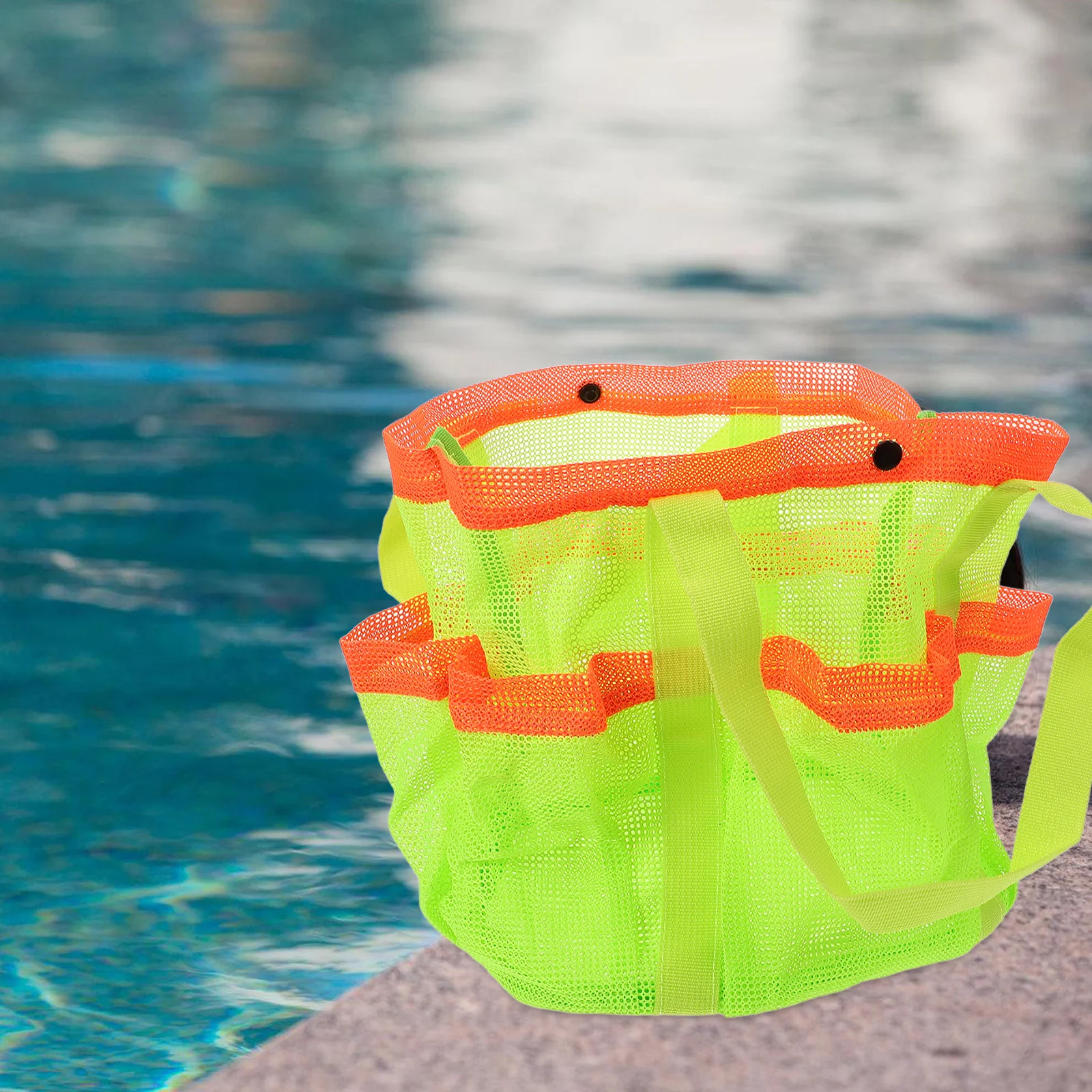 

Mesh Storage Bag Travel Toiletry Handheld Large Beach Tote Bag with Zipper Pouch for Swimming and Outdoor Large Beach Tote