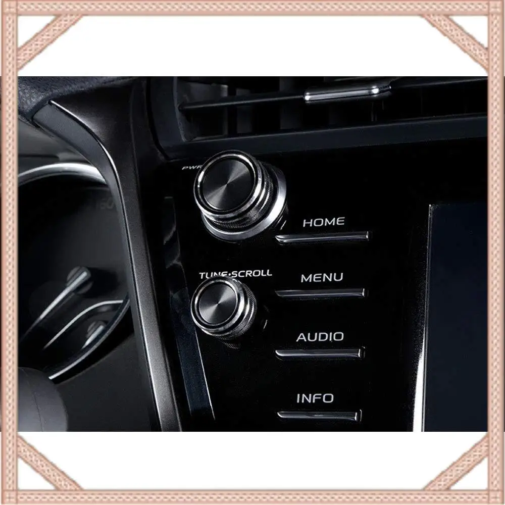 

5PCS Aluminum Car Center Console Knobs Decoration AC Air Conditioning+Audio+Function+Rear Mirror Knob Switch Covers Trim For Toy