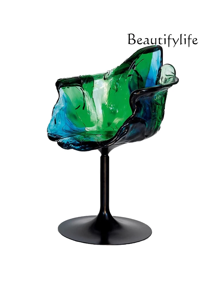 

Italian-Style Light Luxury Petal Transparent Chair Lifting and Rotating Bar Stool Creative Advanced Simple Armchair