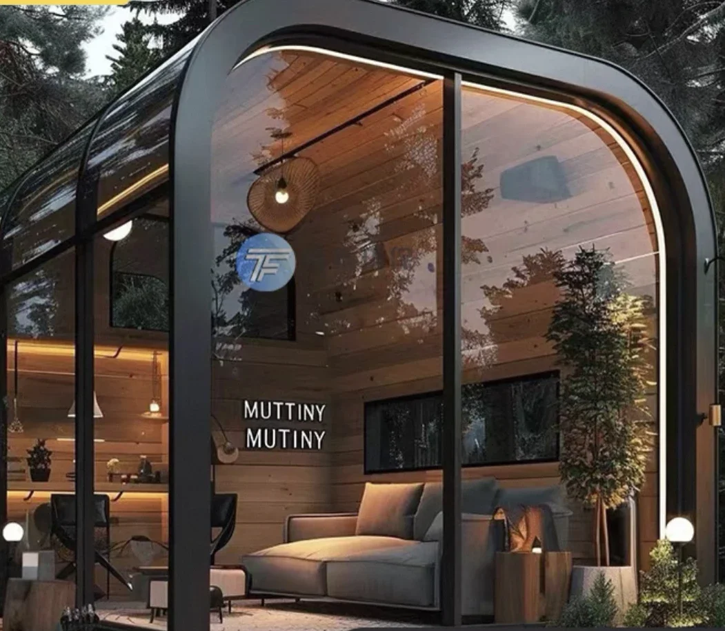 container Home Prefab Space Capsule Cabin Outdoor Schlaf Po Made Versand behälter Holz Sandwich Panel Hotel Verwendung