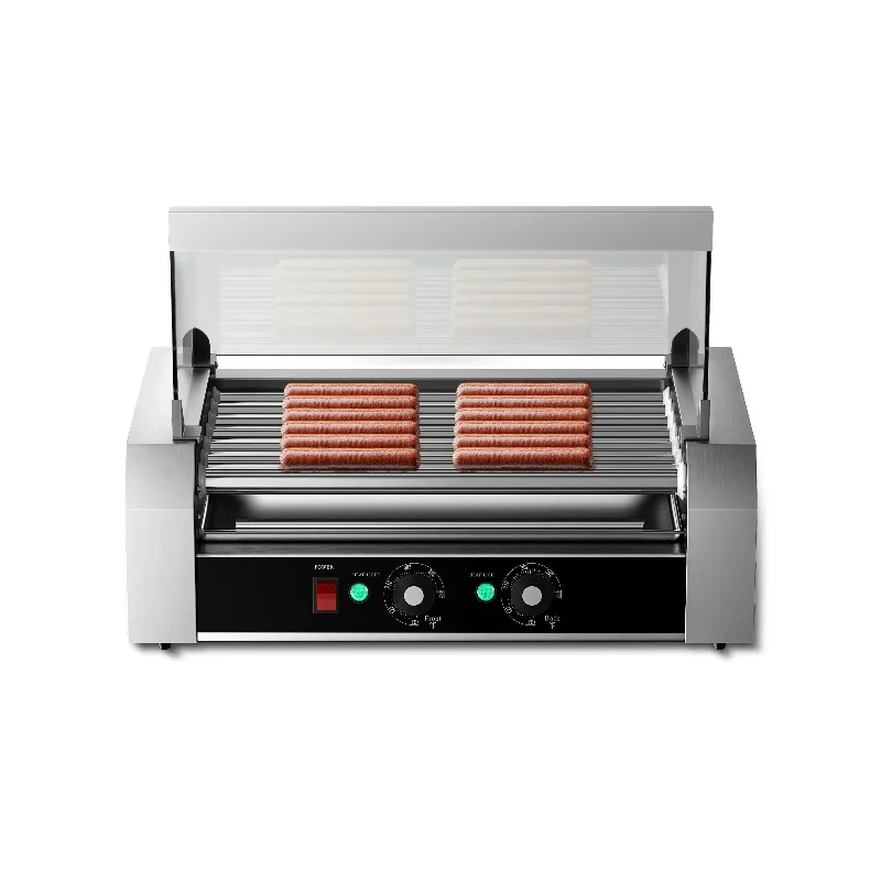 Commercial-Grade 7-Roller 18-Capacity, Smart Dual-Zone Control & Auto-Reheat | 900W Power, PFOA/PFAS-Free, Effort Hot Dog Grill
