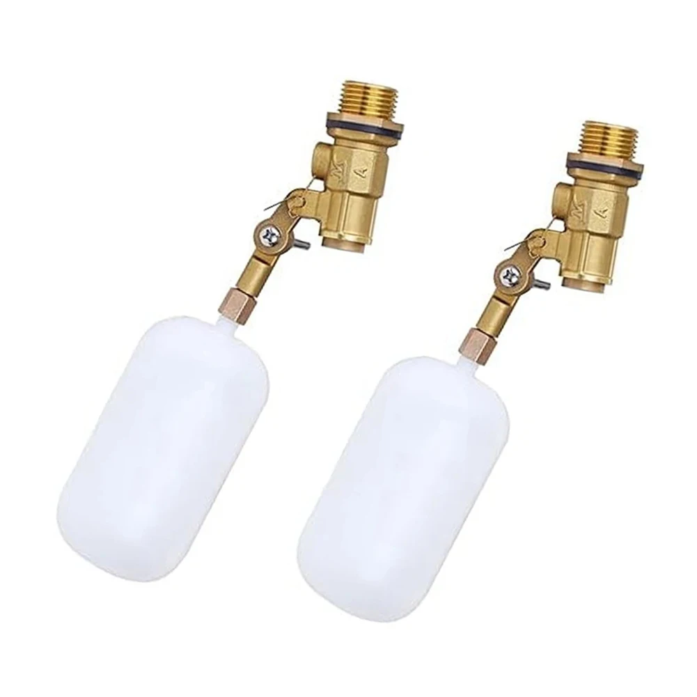2Pcs Float Ball Valve 1/2 Inch Automatic Fill Feed Humidifier Tank Water With Adjustable Arm For Ponds Livestock Water Trough