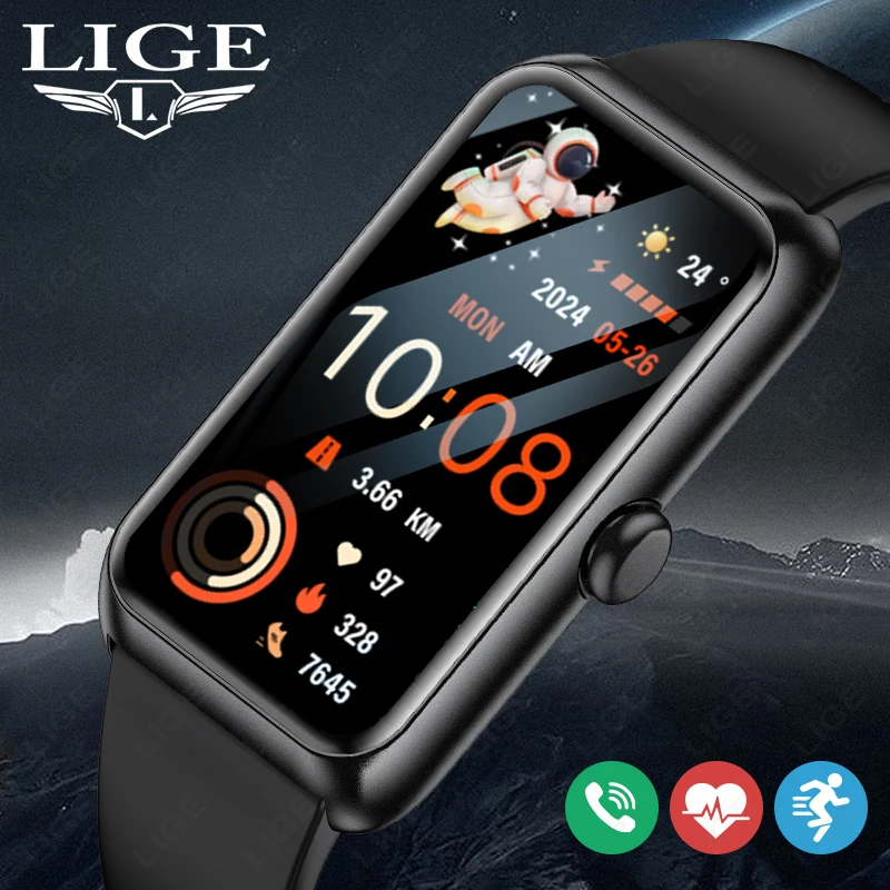 

Новые умные часы LIGE для женщин с Bluetooth-вызовами, легким ремешком, водонепроницаемостью IP68, функцией измерения пульса, для здоровья, спорта, фитнеса, с музыкой, мужские смарт-часы