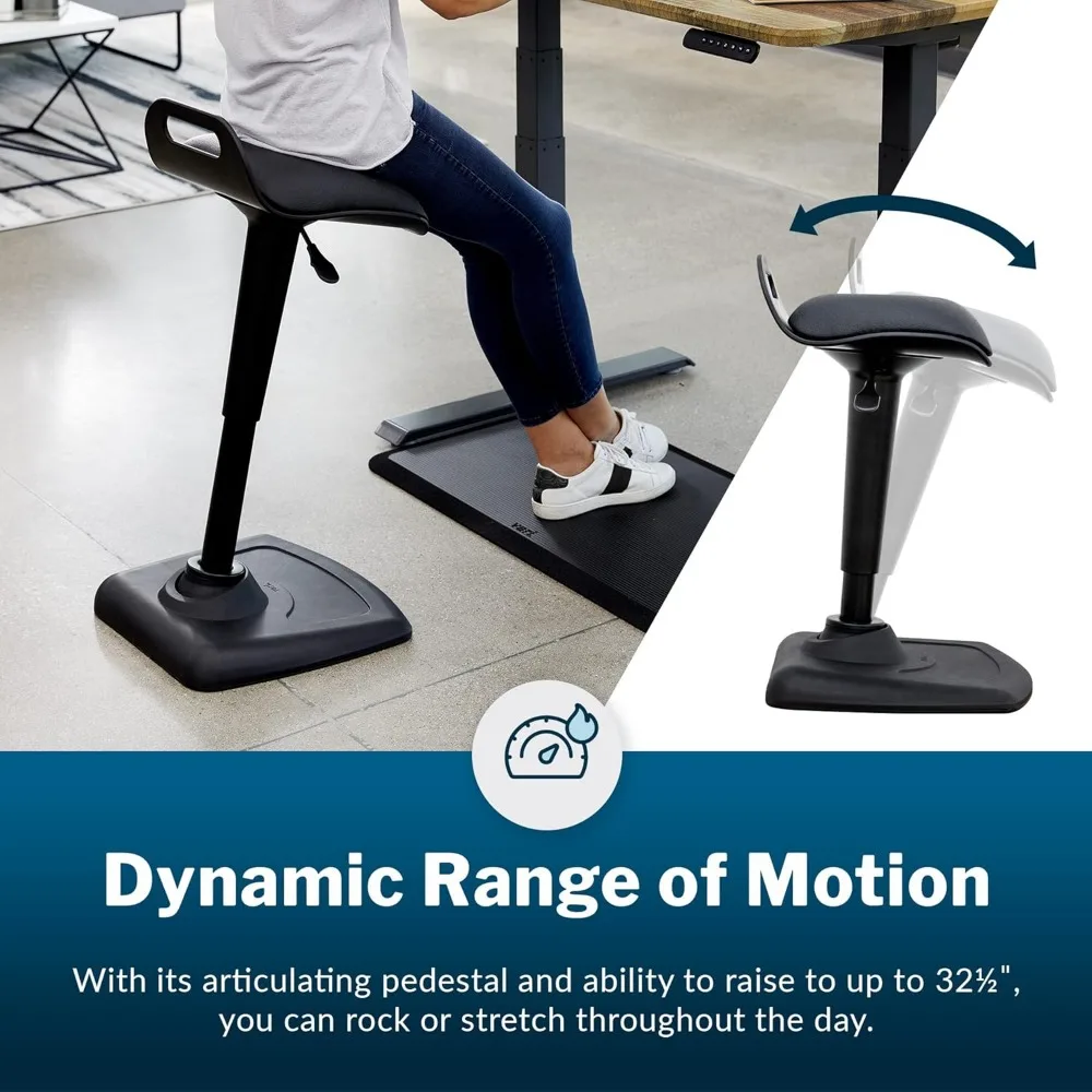 Active Seat - Adjustable Ergonomic Standing Desk Chair for Adults - Portable Home Office Furniture, Comfortable Wobble Stool