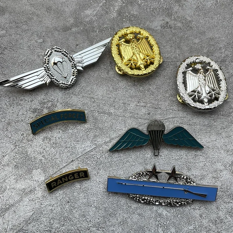 U.S. GERMAN ARMED FORCES BADGE Jump Wings, Airborne Badge Reenactment Military PIN METAL INSIGNIA