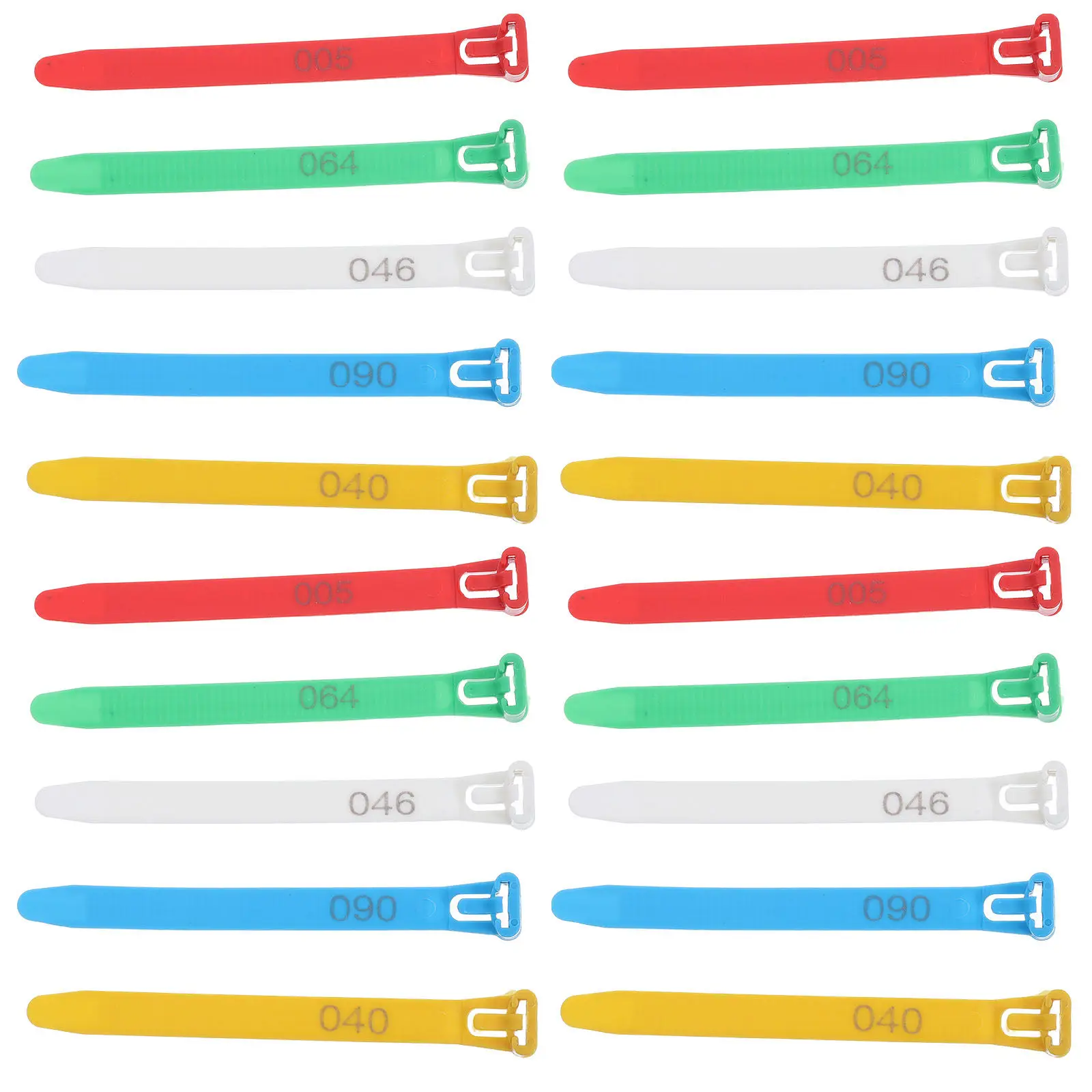 100pcs Chicken Identification Leg Bands Colorful Clip Type Rings T type Cable Ties Plastics Releasable Nylon Hook Loop Wrap Zip