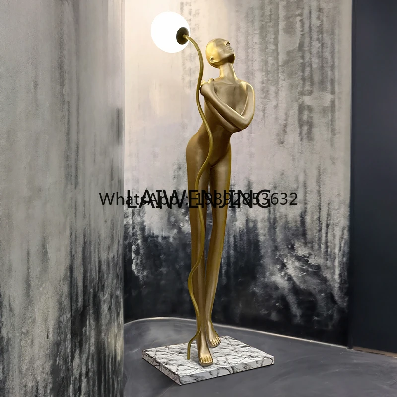 B1  Nordic creative humanoid art sculpture floor to hug home floor ornament