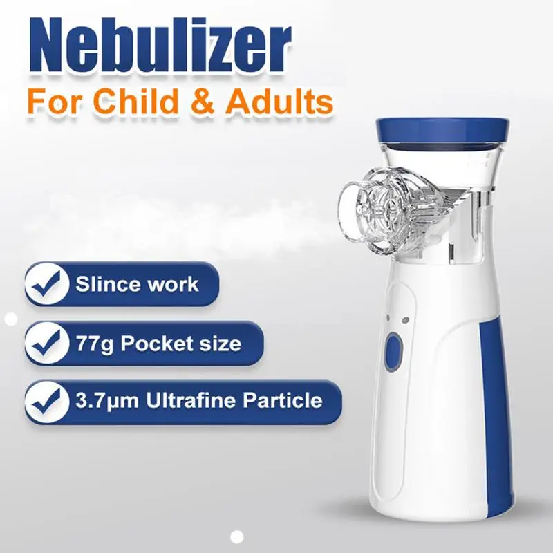 Nebulizzatori a rete Inalatore portatile Mini Nebulizzatore Macchina compatta e a prova di perdite Spegnimento automatico Funzione Bocchino atomizzatore