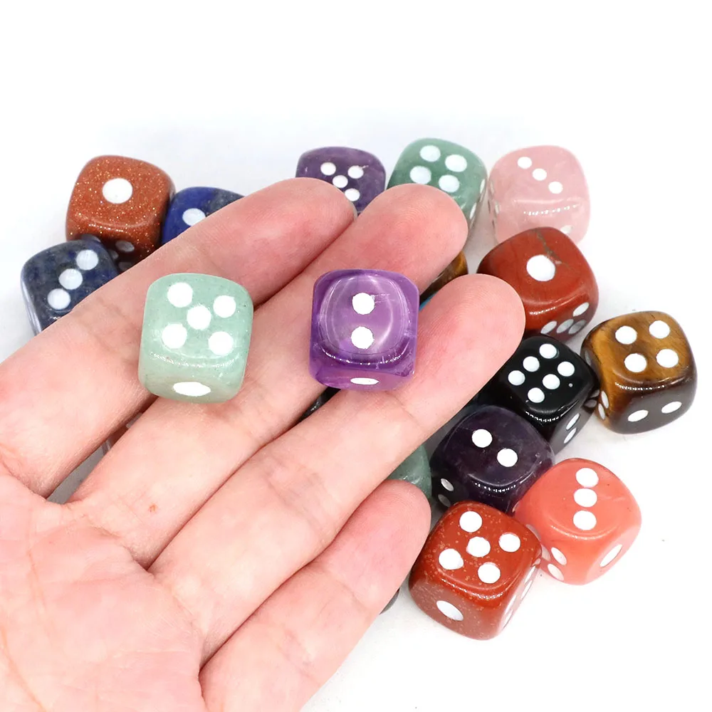 15MM Six Sided Spot D6 Playing Games Natural Crystal Stone Dice Set For Bar Pub Club Party Puzzle Board Game Entertainment Gifts