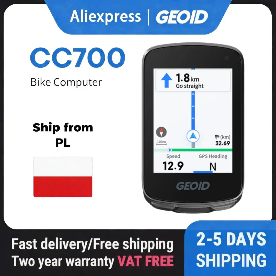 GEOID CC700 GPS Fahrradcomputer 2,8-Zoll Farbdisplay Fahrradtacho Routennavigation WLAN Wasserdichter Fahrrad-Kilometerzähler