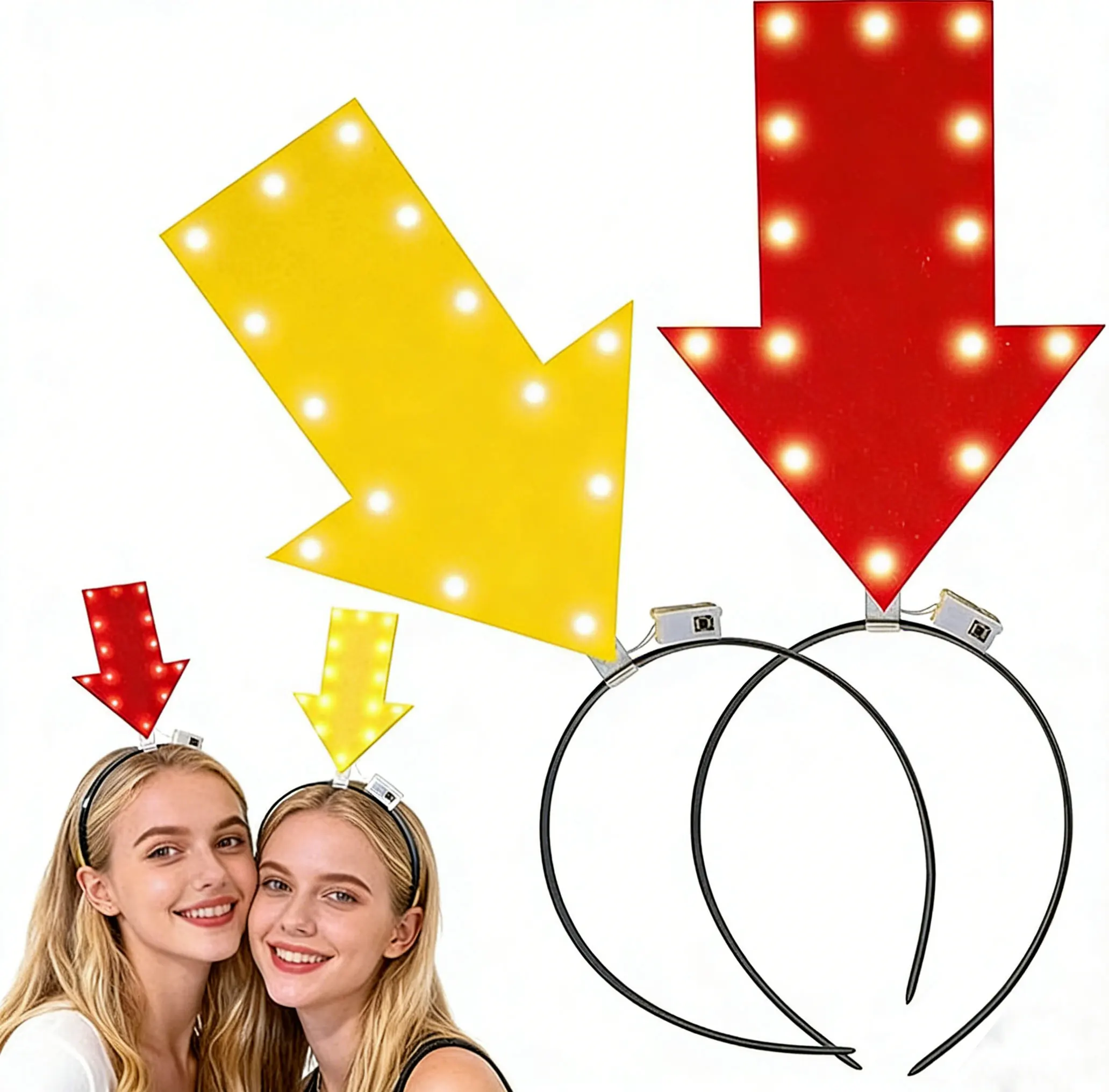 Diadema con Flecha Luminosa, Diadema LED Divertida y Novedosa para Fiestas, Accesorios para Disfraces de Carnaval