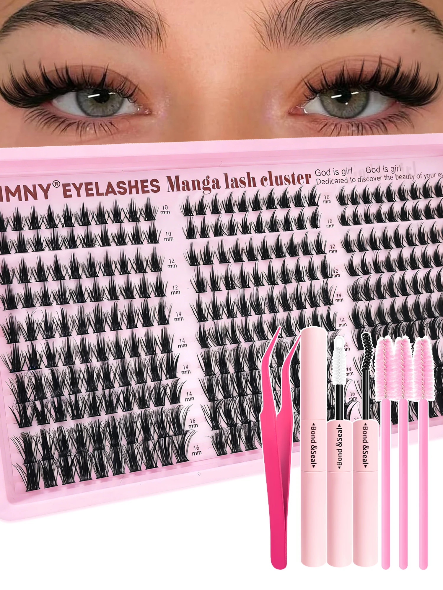 Manga Lash Clusters Kit Natuurlijk 300 Stuks Cluster Wimperextensions Kit Pluizige Feeërieke Wimperclusters Anime Cosplay Wimpers