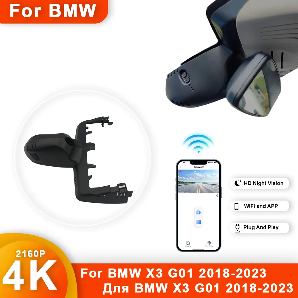 

Car DVR 4K Dash Cam Video Recorder Camera Easy Installation For BMW X3 X3 M iX3 G01 G08 2018 2019 2020 20212022 Car Accessories