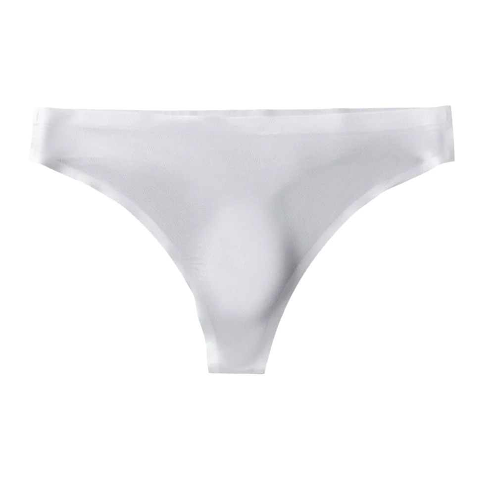 Silky Feel Seamless Ice Silk Briefs Ice Silk Low Waist Men's Thong Ultra-thin 3D Pouch Underwear Casual Wear