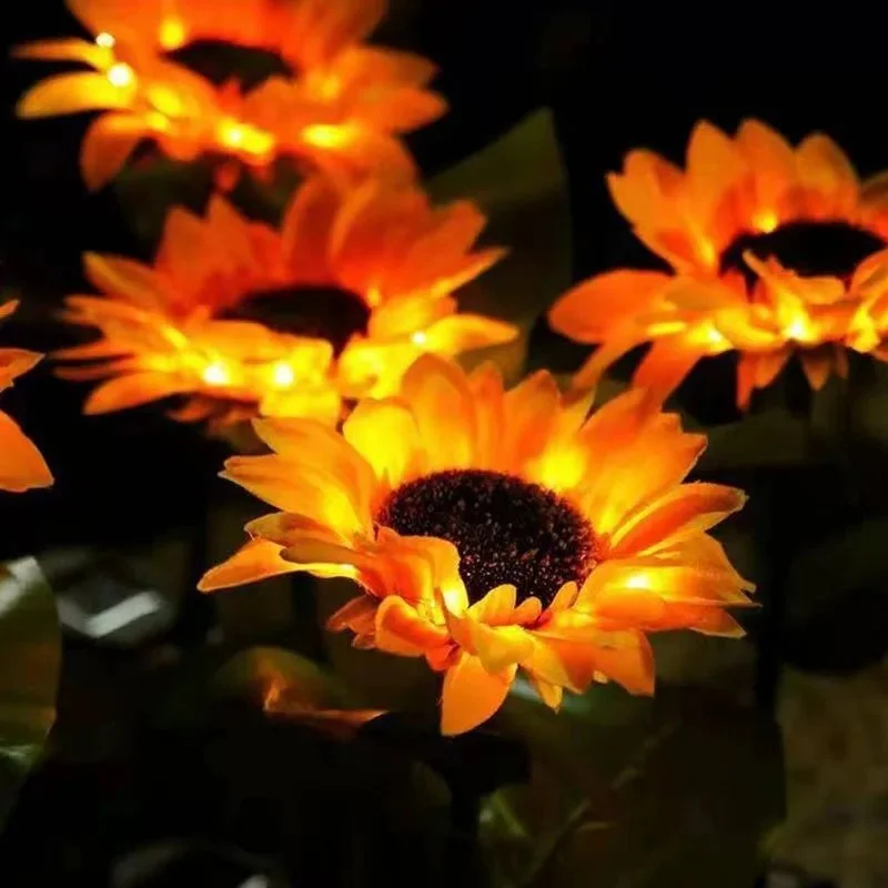 

Outdoor Solar LED Garden String Lights 1/3 Head LED Solar Sunflower Lawn Yard Light Landscape Camping Decor Wedding Decoration