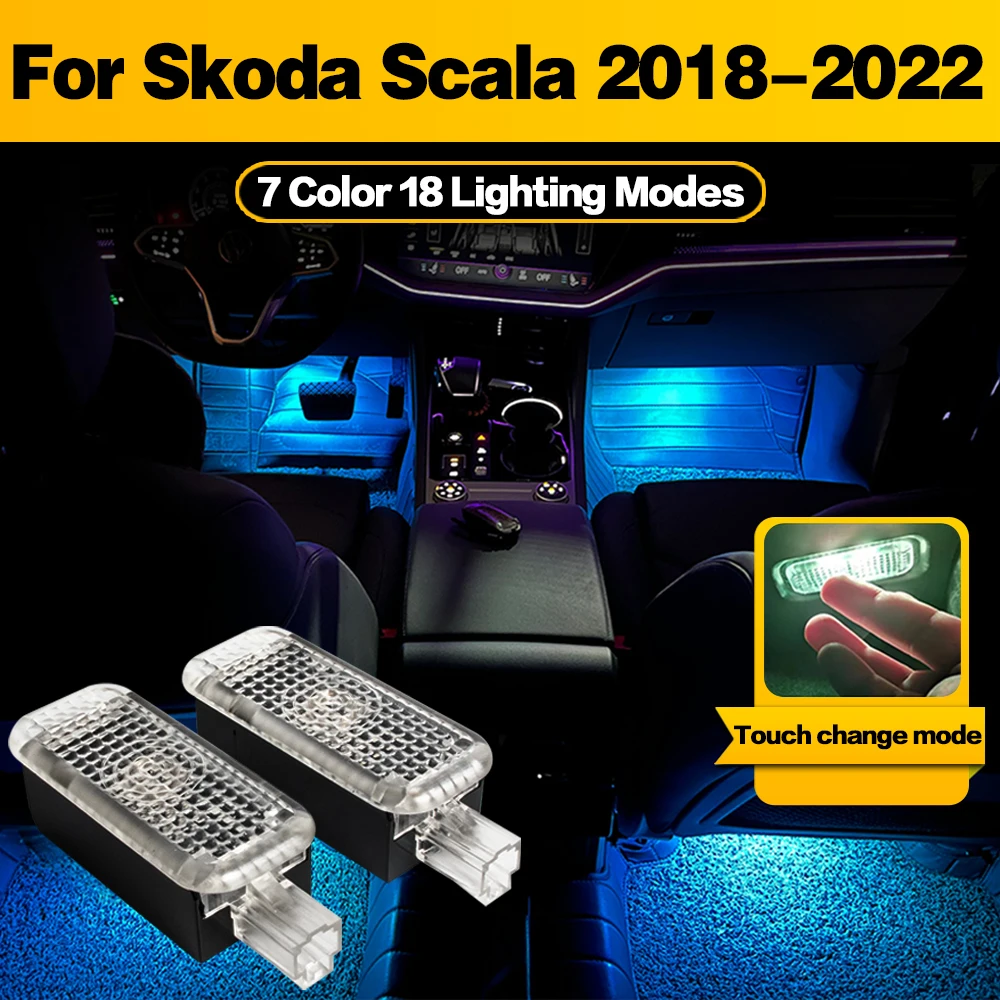 

LED Atmosphere Lamp Car Footwell Light Interior Decoration Accessories For Skoda Scala 2018 2019 2020 2021 2022