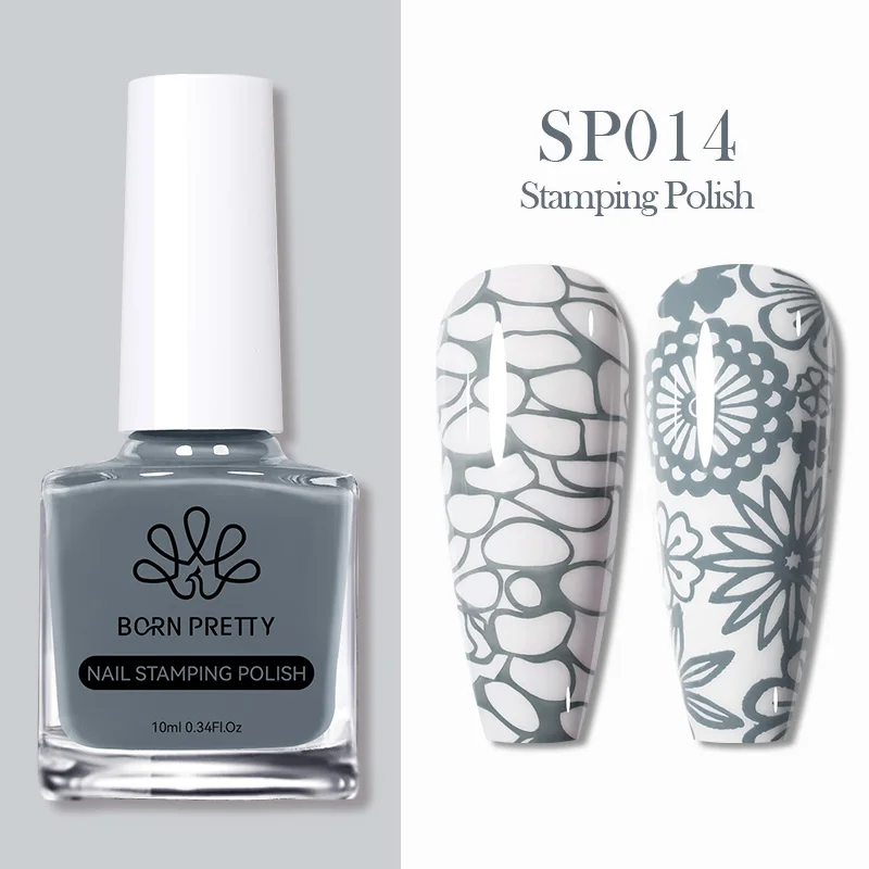 BORN PRETTY 10 ml 25 Farben Nagellack Nail Art Lack mit abziehbarem Nagellatex Schwarz Weiß Bunter Stempellack