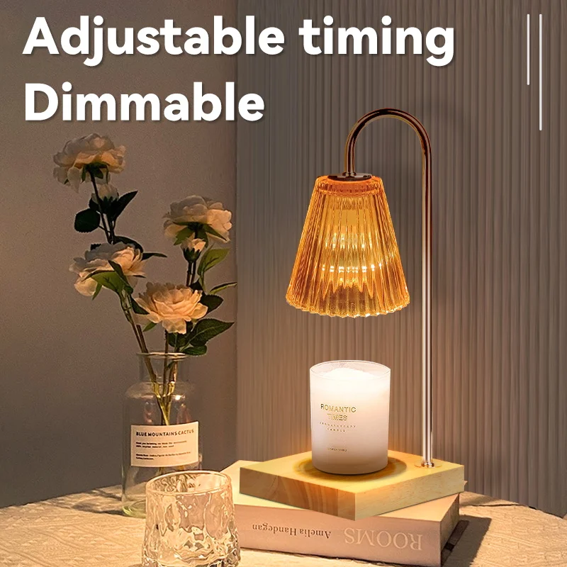 

Candle Warmer Led Table Lamp Timer Dimming Night Light for Home Decor Aromatherapy Melting Wax Lamp Replaceable Bulb Desk Light