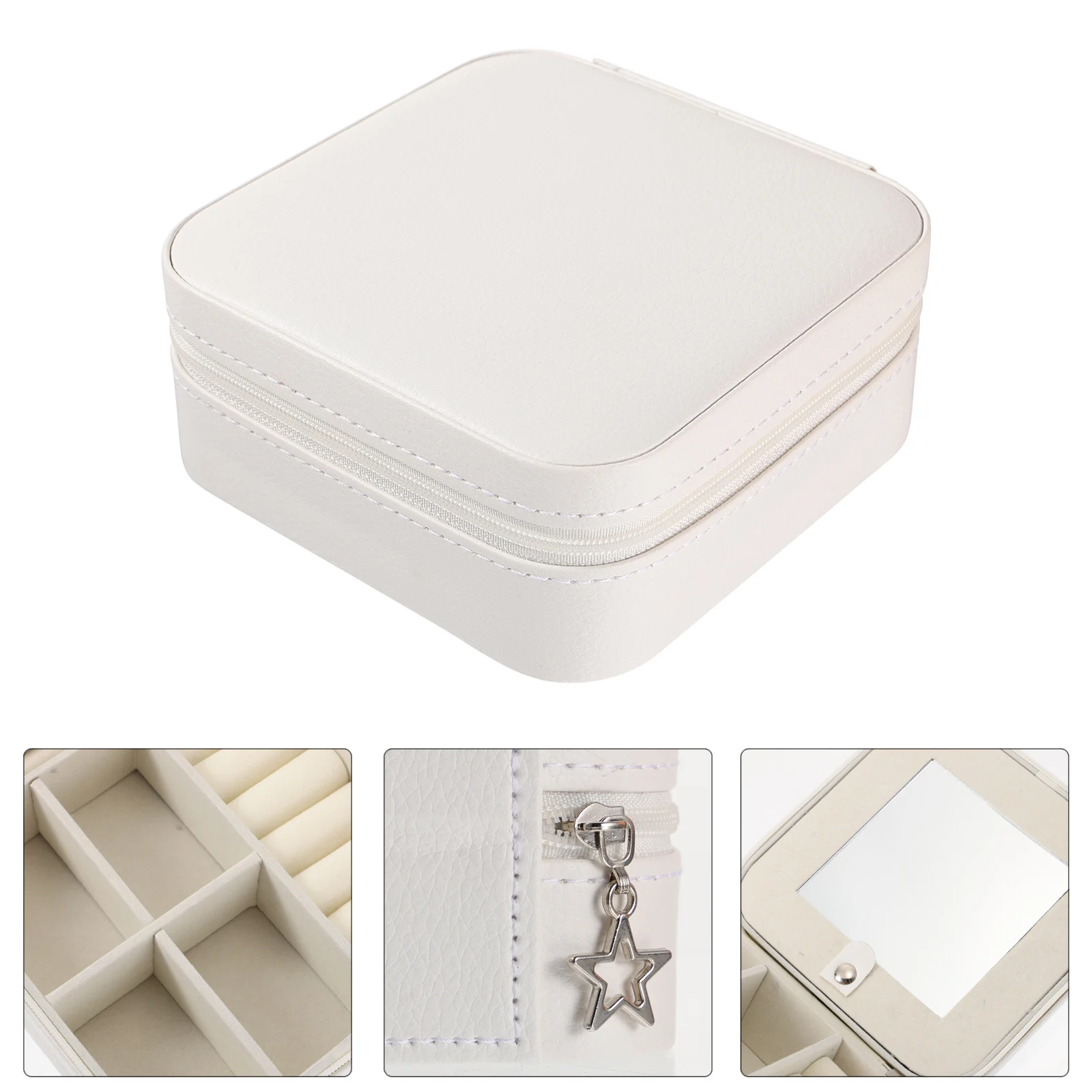 

Jewelry Box with Mirror Elegant Storage Organizer Dustproof Scratch Resistant Gift for Women Birthday Anniversary Wife