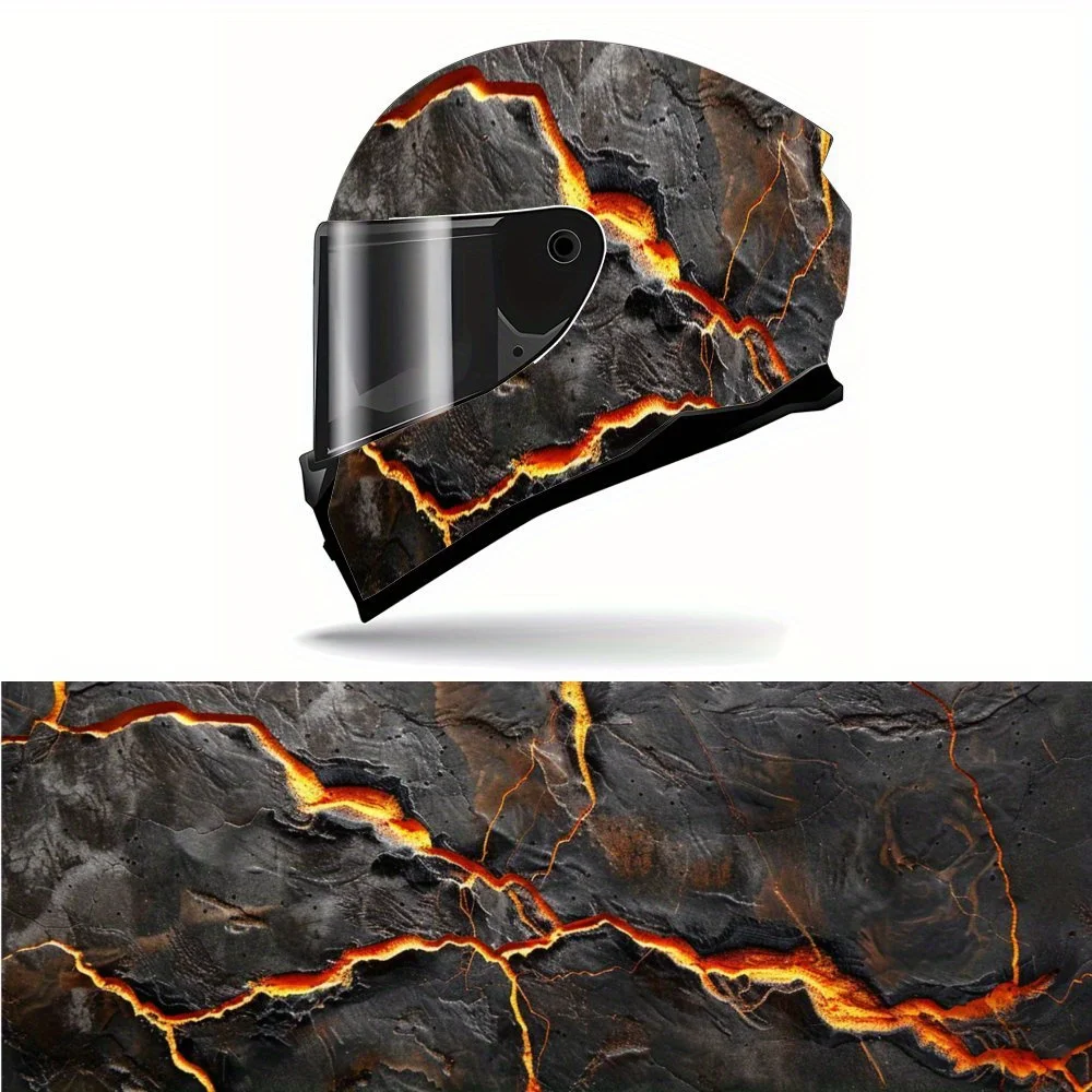 

Volcanic Rock Texture Style Helmet Vinyl Wrap, Waterproof Removable Decals for Motorcycle Bike Helmets, Anti-Scratch Universal F
