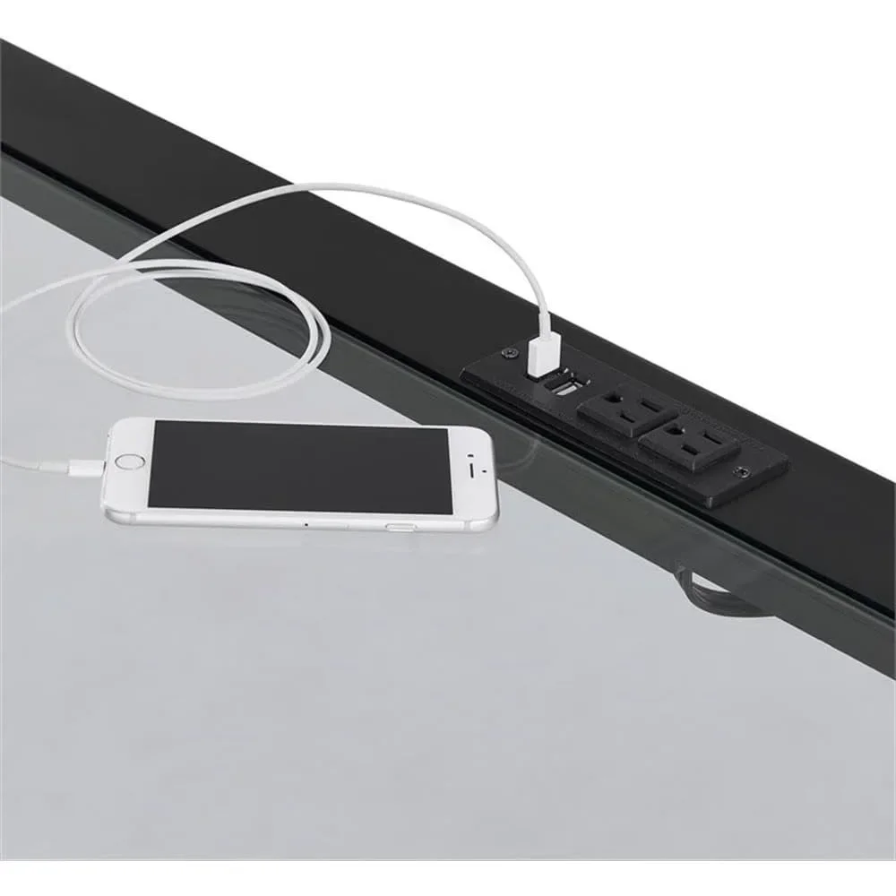 Cordero 72" Glass Top Black Console Bar Table and 3 Stools Set