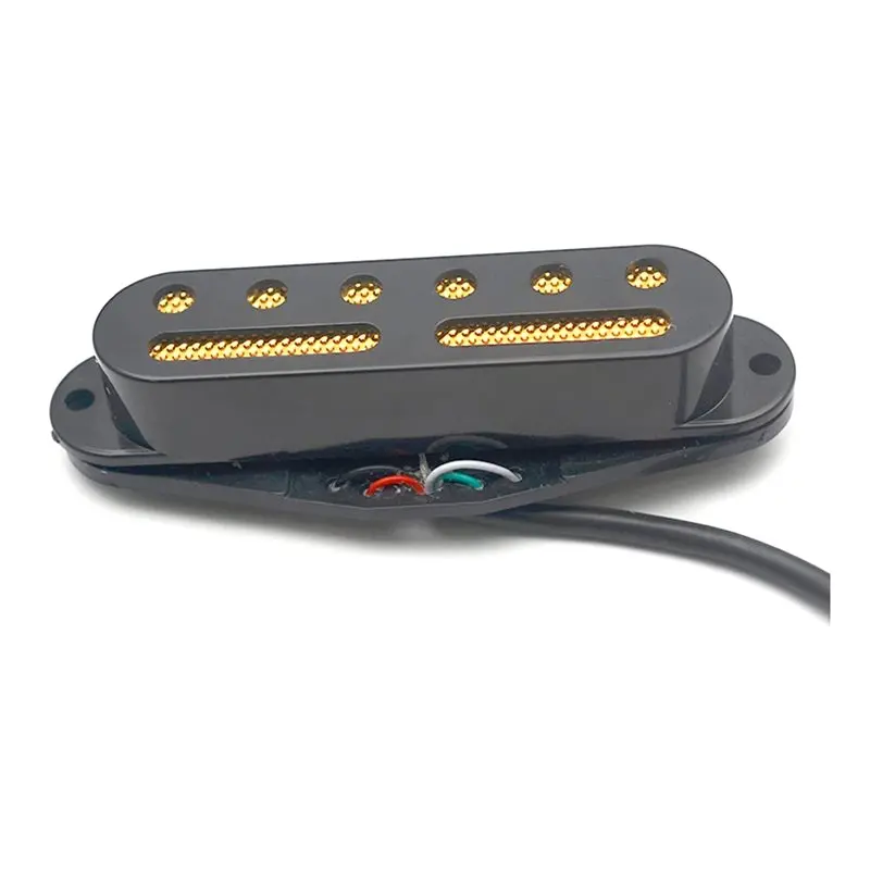 ABHS-Gold And Silver Pad Mini Humbucker Pickup 6 Hole+ 2 Groove For ST-Single Coil Size 9K 4C Output Coil Splitting