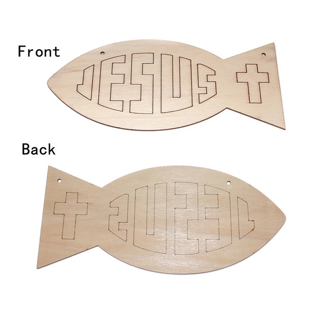 10 قطع من قطع الأسماك الخشبية المعلقة المجوفة DIY ديكور خشبي متين قطع الأسماك الإبداعية لجدار غرفة النوم وغرفة المعيشة المنزلية