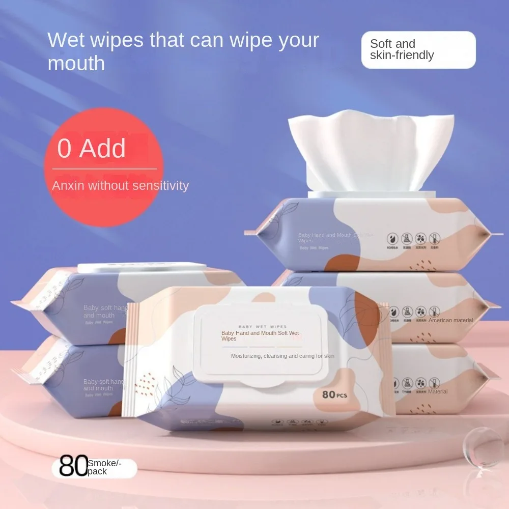 80 toallitas húmedas multiusos por bolsa, textura suave, tamaño grande, toallitas de papel para limpieza delicada de manos, toallitas de limpieza para niños