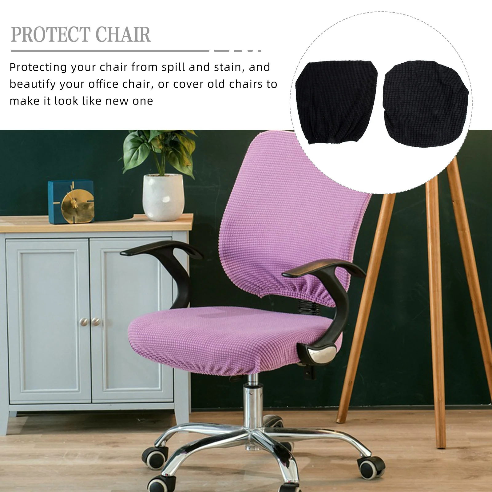 

1 set 1 Set Split Design Computer Cover Stretchy Office Chair Slipcover For Backrest Seat Removable Protective Cover Easy Clean