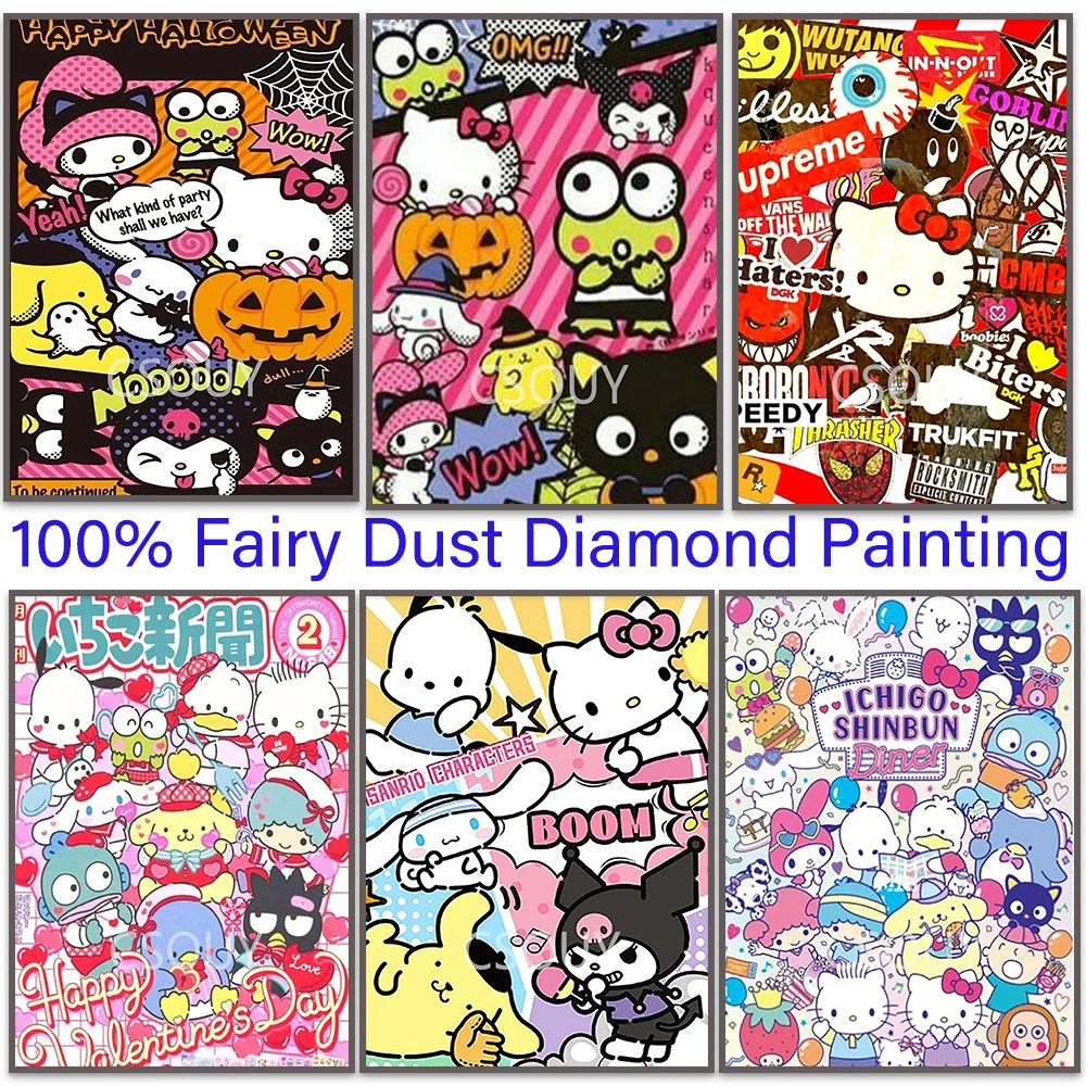 

Japan Cartoon 100% Dairy Dust Full Square Diy Diamond Painting Cross Stitch Embroidery Mosaic Home Decor Needlework Crystal AB