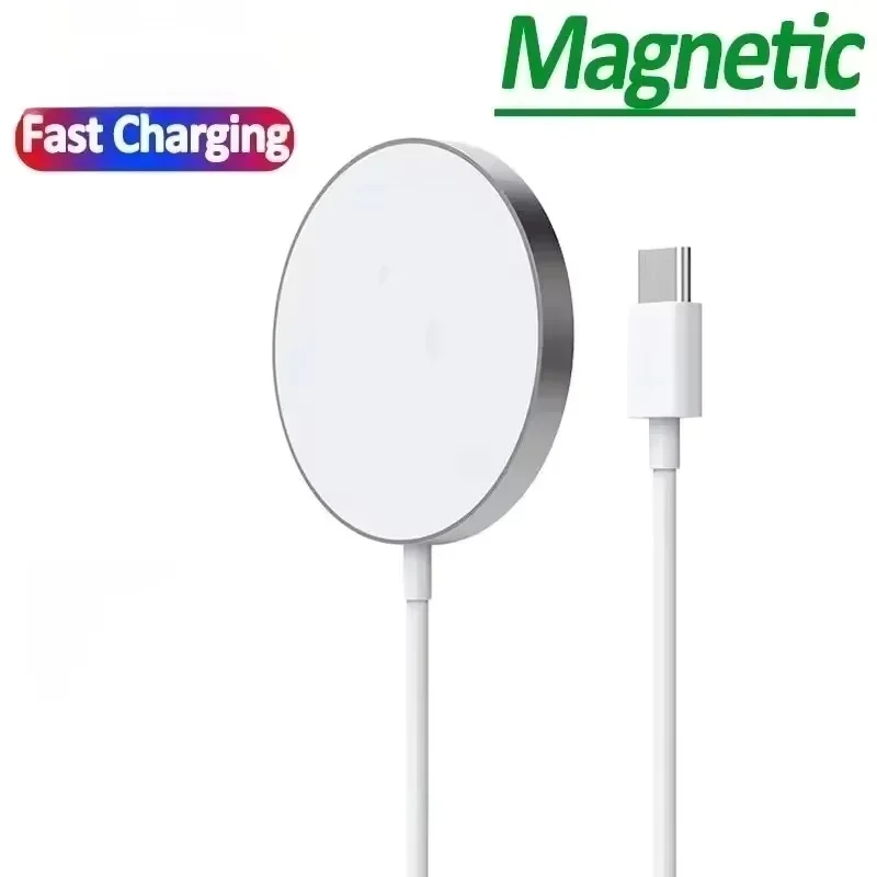 Carregador Rápido Original Magnético Sem Fio para iPhone 17 16 15 14 13 12 Pro Max Mini USB C 8 Plus XR XS MAX Airpods