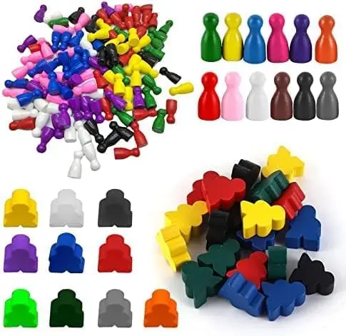 

110 Wooden Nail Doll Chess Pieces, 2 Color Styles for Dice Board, Ludo, Card Games Replacement
