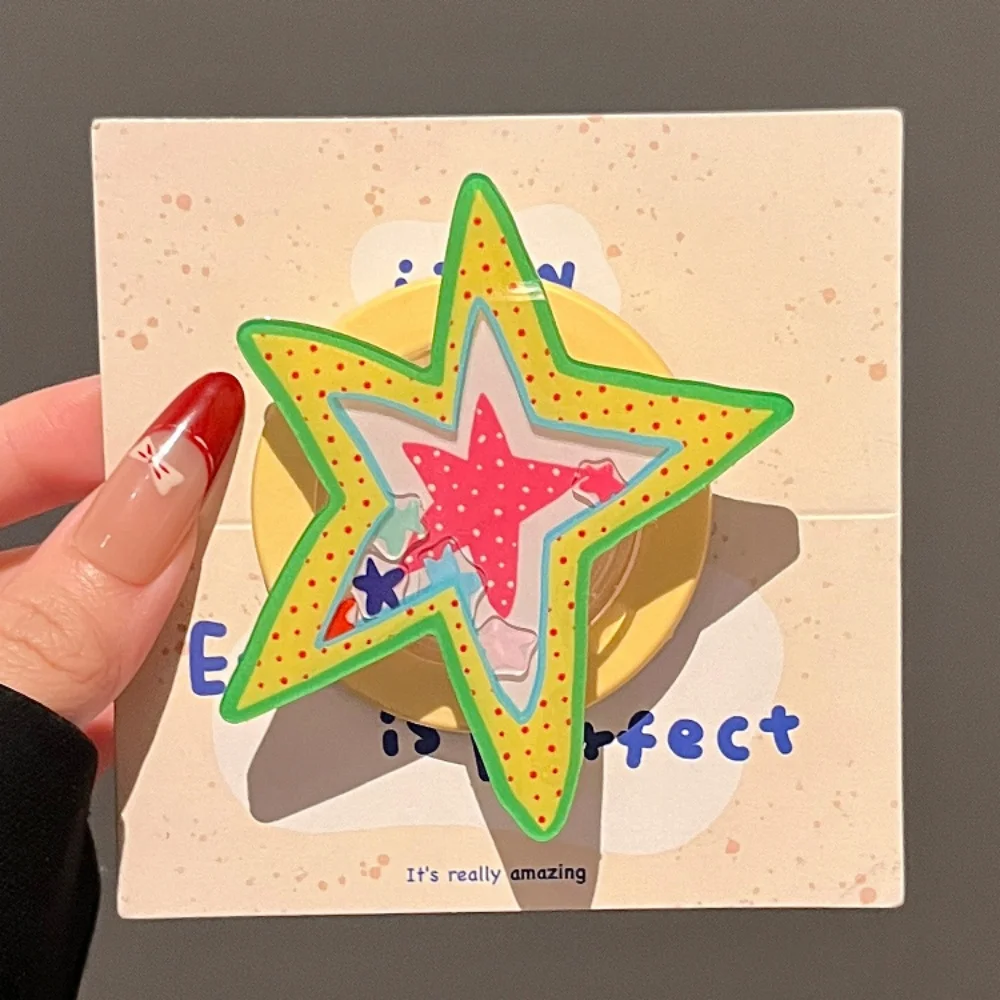 

Корейский милый мультяшный зыбучий песок со звездой для Magsafe Griptok, держатель для телефона, подставка для кольца на палец, поддержка IPhone 15, кронштейн для девочек