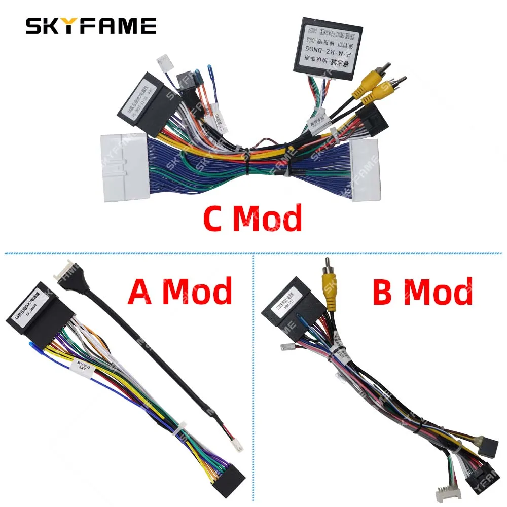 SKYFAME Car 16pin Wiring Harness Adapter Decoder Android Radio Power Cable For Dongnan Souast DX3