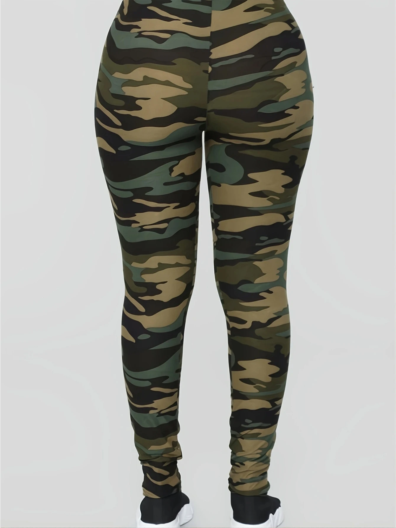 Spring and fall ladies fashion milk silk camouflage printed pants with tight leggings high stretch slim nine-point pants