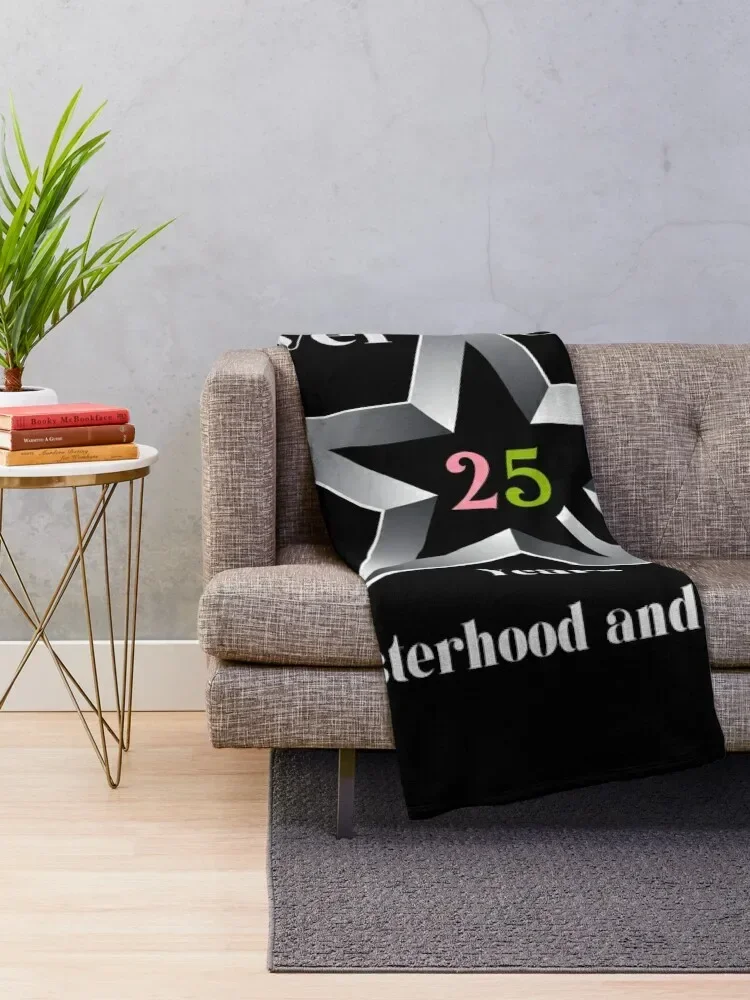 Silver Soror - 25 Years of Sisterhood and Service | AKA Inspired Throw Blanket Weighted Decorative Throw Blankets