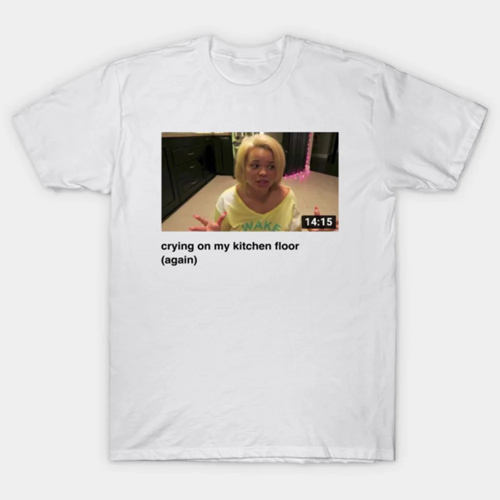 Iconic Y2K Aesthetic Vintage 90s Print T-Shirt Trisha Paytas Crying Trashy Unisex Short-sleeved Street Casualtops Tops Clothing