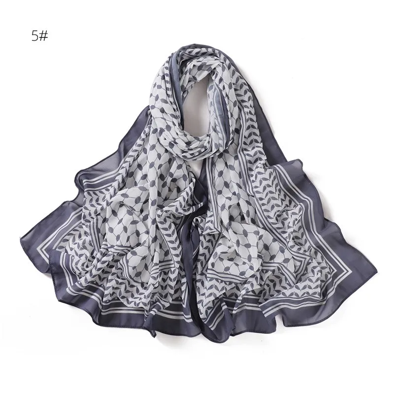 Middle East Styles Scarf Female Ramadan Printed Chiffon Shawl Headscarf Headband Muslim Women Hijab Islam Long Turban