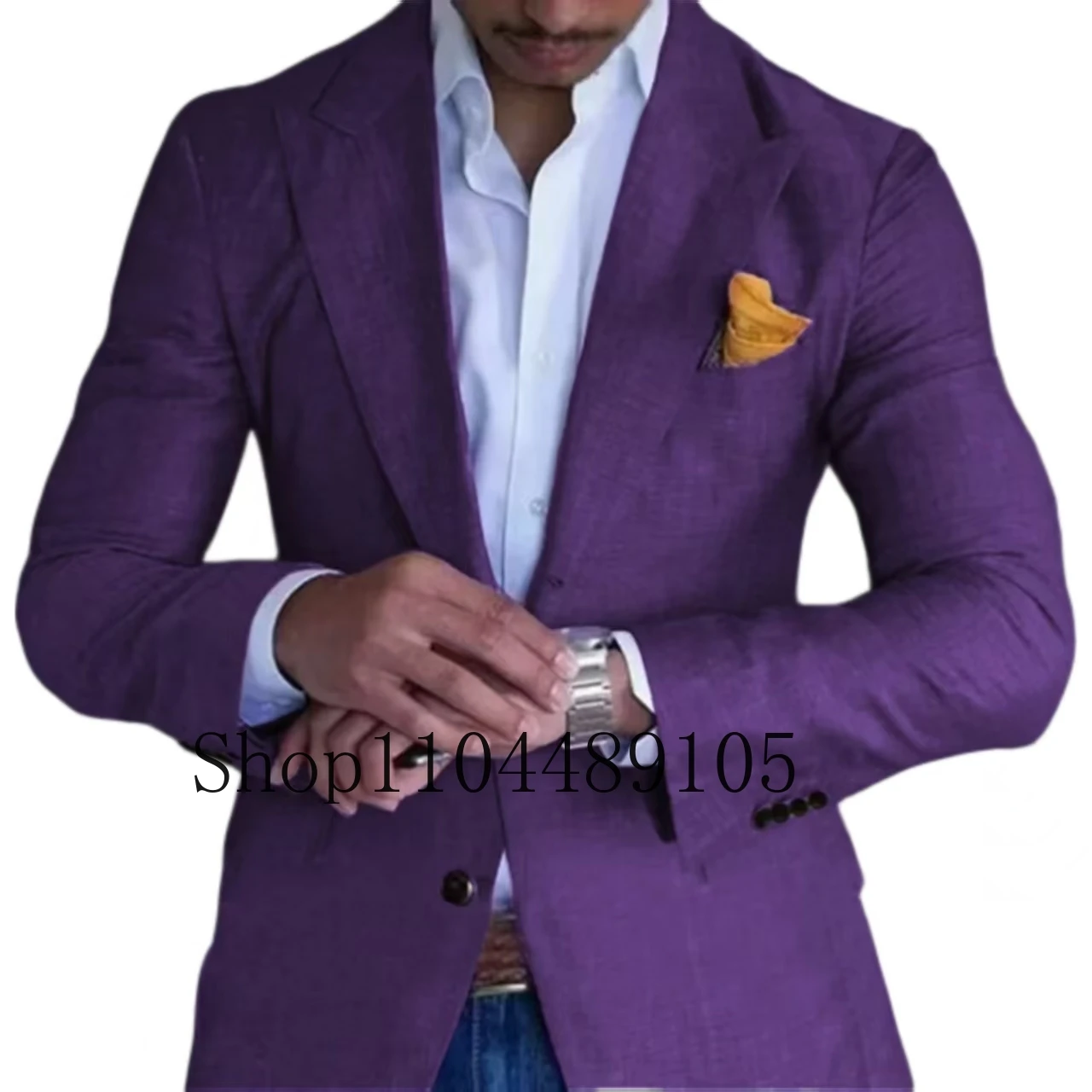 

Elegant Party Dresses High End Men's Clothing Customized on Demand Linen Suit The Latest Single Blazer Summer Beach Mens Suits