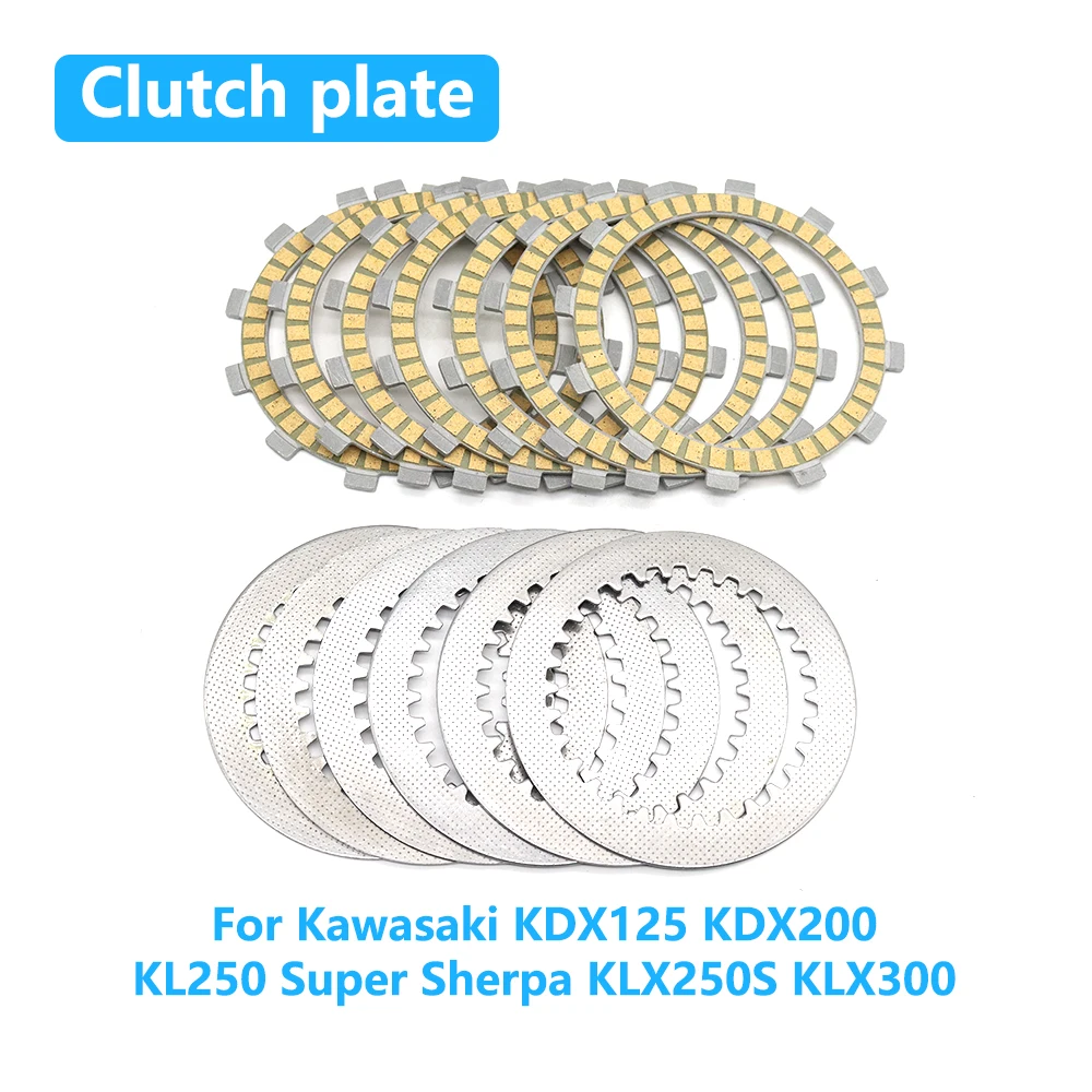 For Kawasaki KDX125 KDX200 KL 250 Super Sherpa KLX250S KLX300 Motorcycle Clutch Friction Disc Steel Plate Kit Accessories