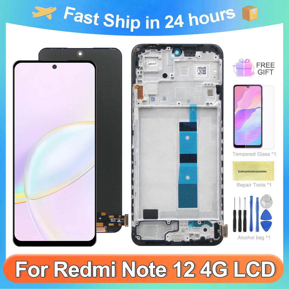 

For Xiaomi 6.67''Redmi Note 12 4G For Redmi Note12 23021RAAEG LCD Display Touch Screen Digitizer Assembly Replacement