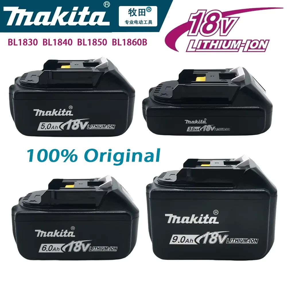 9Ah/6Ah/5Ah/3Ah Genuine Makita 18V Battery BL1830B BL1850B BL1850 BL1840 BL1860 BL1815 Replacement Lithium Battery