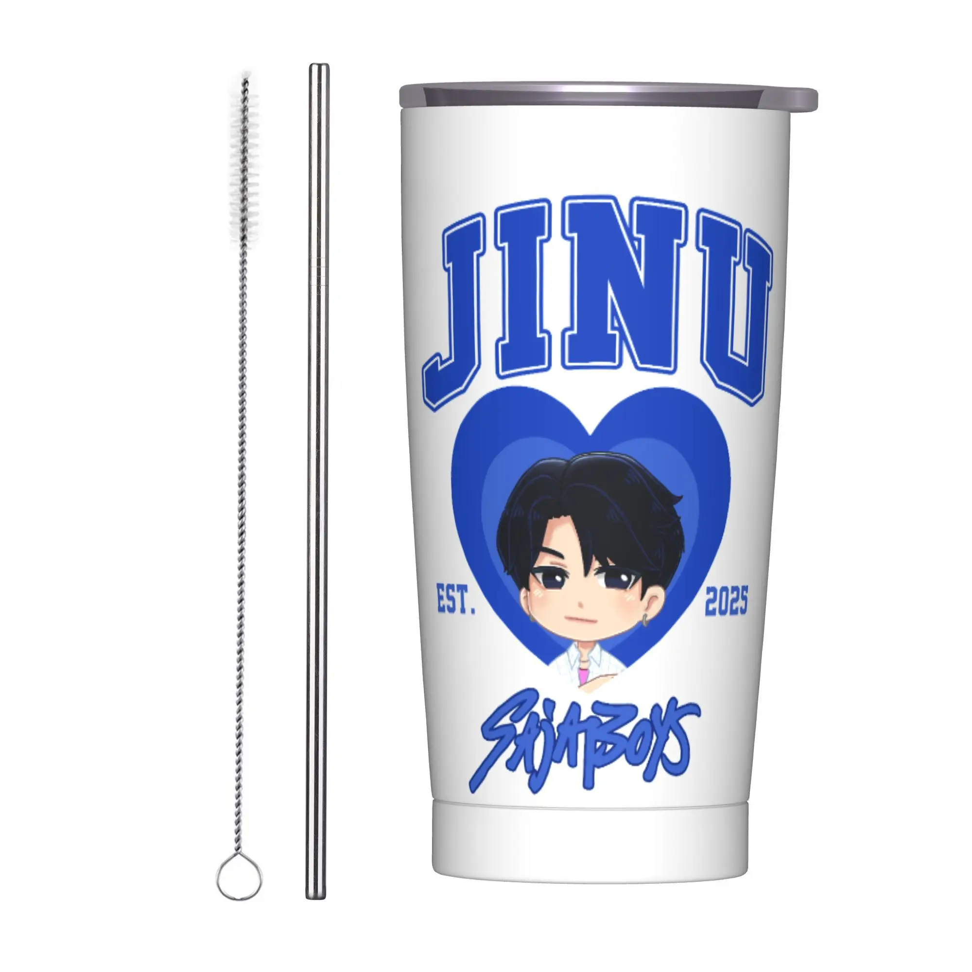 

Jinu KPop Demon Hunters Saja Boys Стакан с вакуумной изоляцией Термальная чашка Термос Смузи Кружка для чая Бутылка для воды