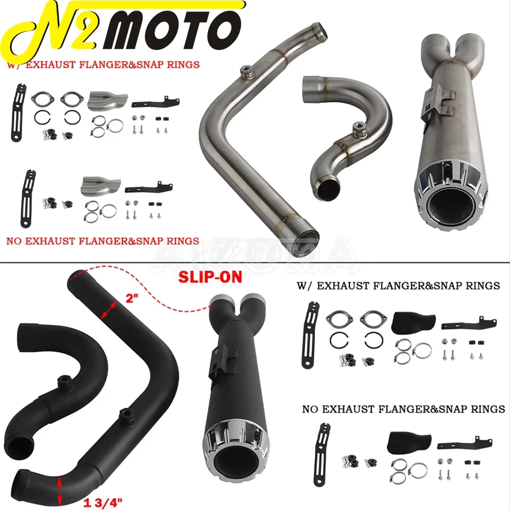 Stepped Head Pipe Big Bore Exhaust Muffler High Flow Stainless Steel Exhaust For Harley Softail Low Rider 117 FXLRST FXRST 22-24