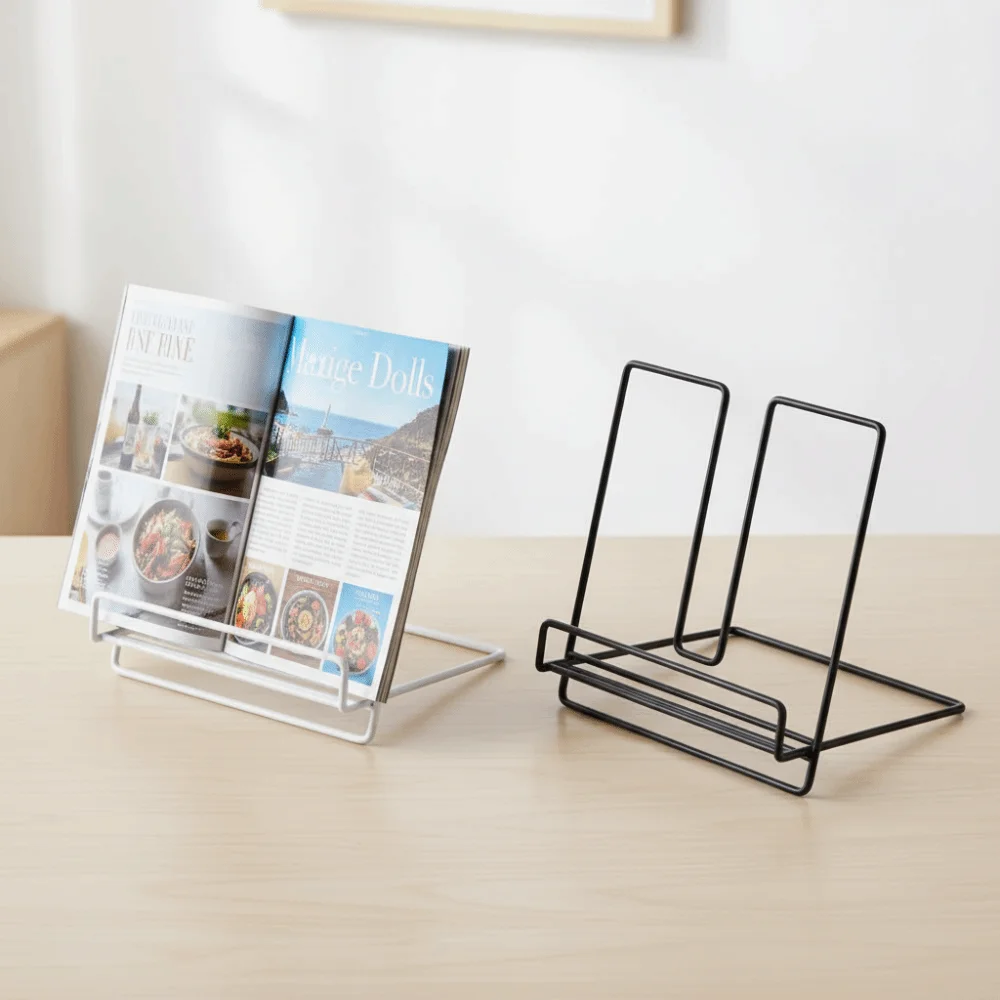 

Simple Folding Magazine Reading Stand Detachable Rust-proof Desktop File Holder Stable Structure Multi-Purpose