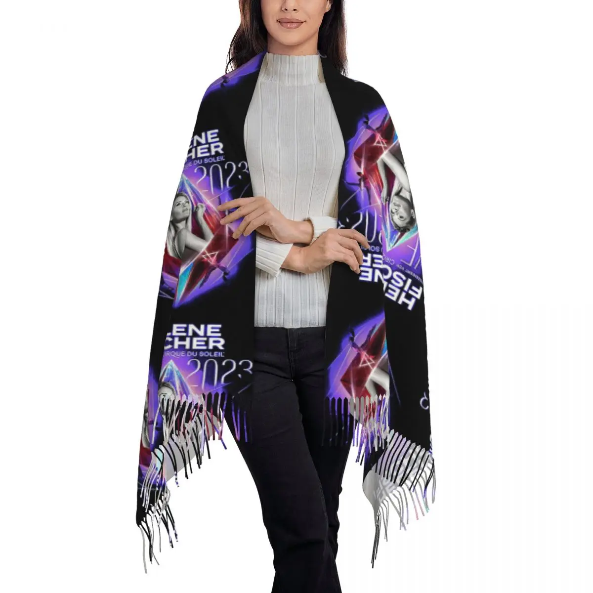 Helene Fischer Rausch 2023 Scarf Tassel Scarves Women Soft Warm Shawls and Wraps Long Fall Winter Shawl Wrap