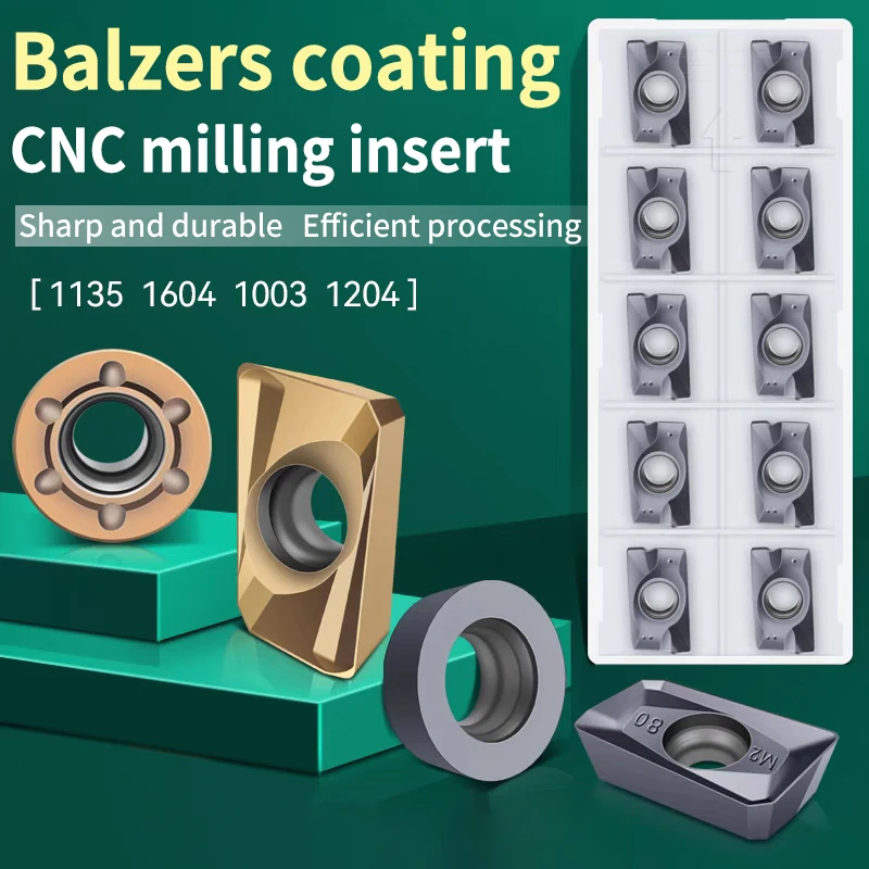 

UFS 10PCS 1135 CNC milling cutter apmt1604 blade R5 6 0.8 machining steel parts stainless steel quenching CNC cutting particles